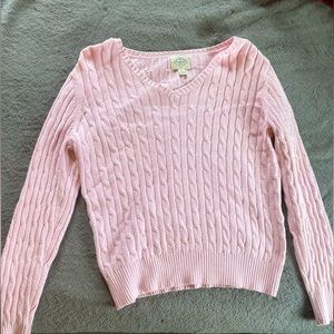 St. John's Bay Peachy Pink V-Neck sweater, Size LG.